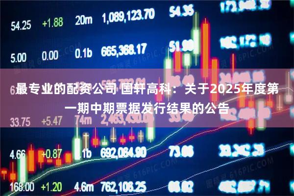 最专业的配资公司 国轩高科：关于2025年度第一期中期票据发行结果的公告