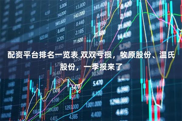 配资平台排名一览表 双双亏损，牧原股份、温氏股份，一季报来了